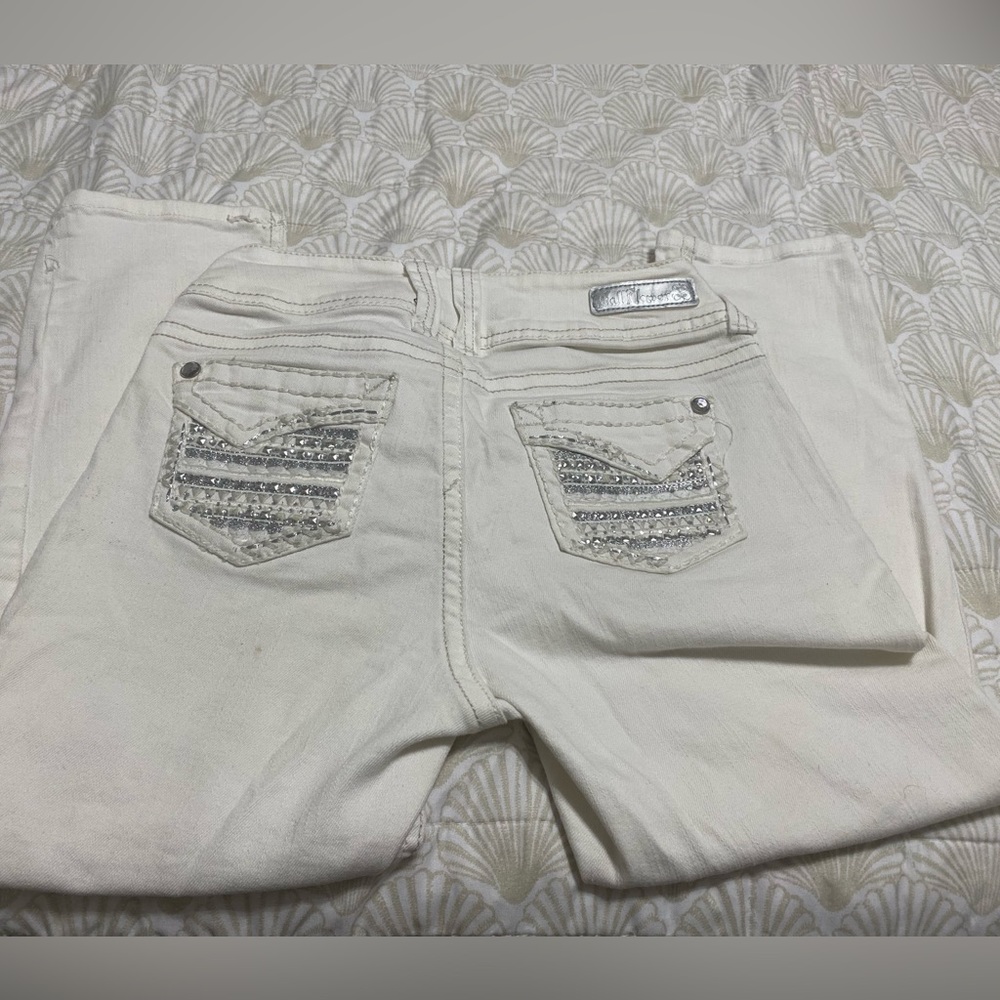 Wallflower white crop jean